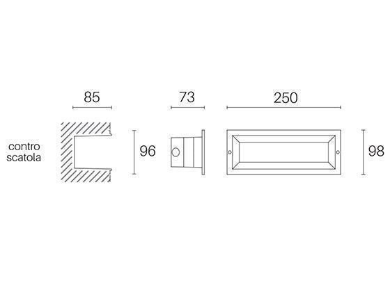 Ligne de masque blanc encastrable ouvert 12W LED 4000K