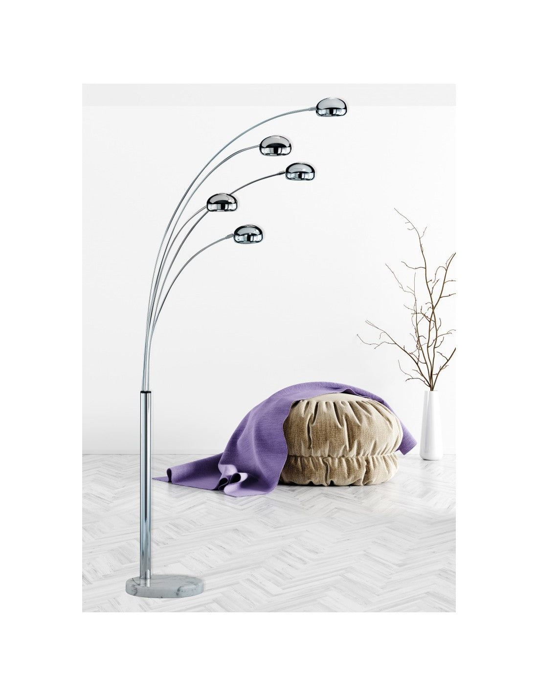 Lampadaire 5xE14 Five Fingers Chrome H205 cm Trio Lighting