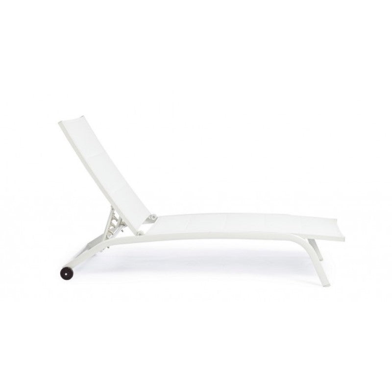 Bain de soleil Cleopas en aluminium blanc-blanc avec roulettes