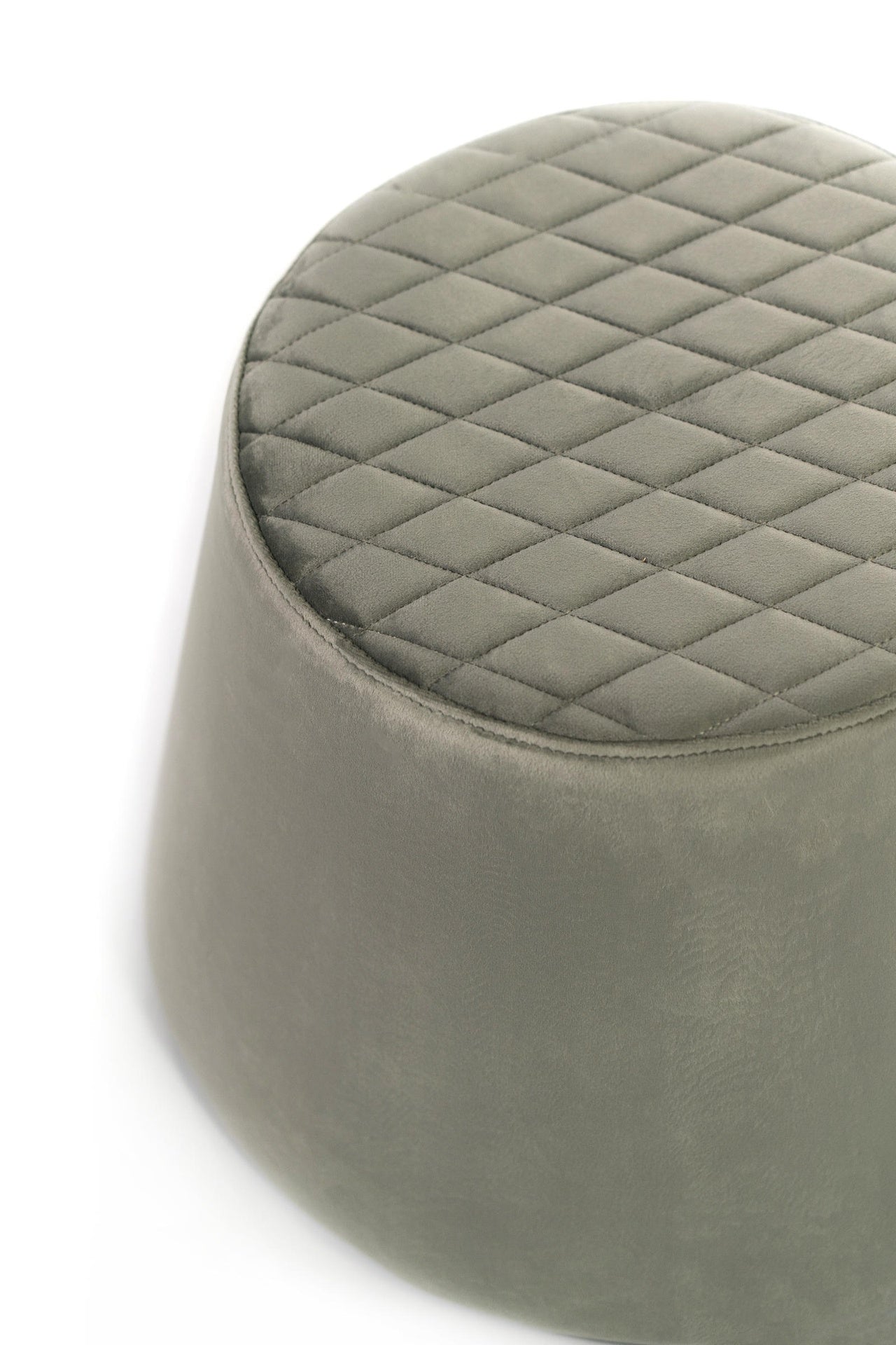 Pouf en velours métal gris 46,5 x 46,5 xh 33 cm
