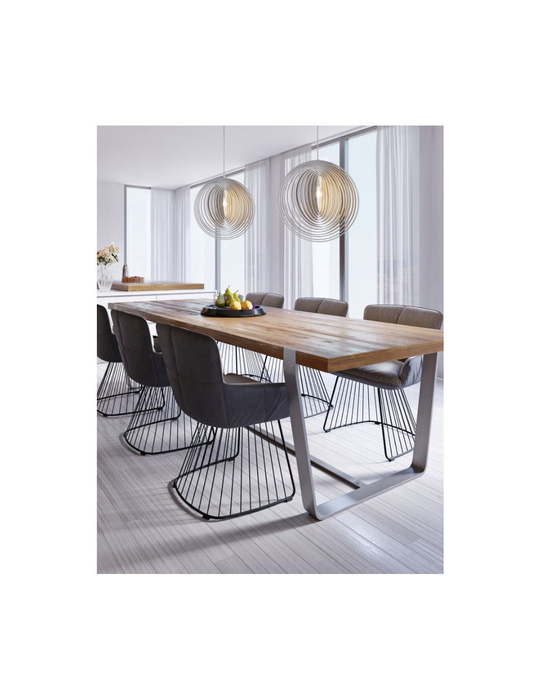 Suspension Cercles Rotatifs Boolan Bois Clair Trio Luminaire