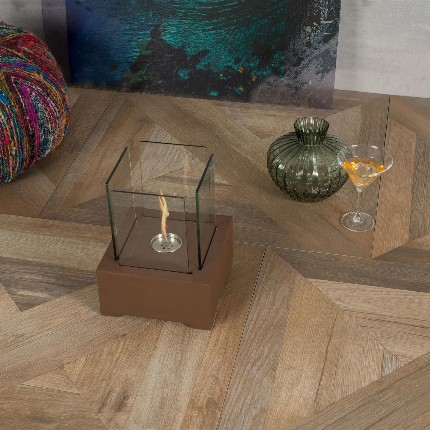 Bio-cheminée en magnésie brune 22x22x29h cm