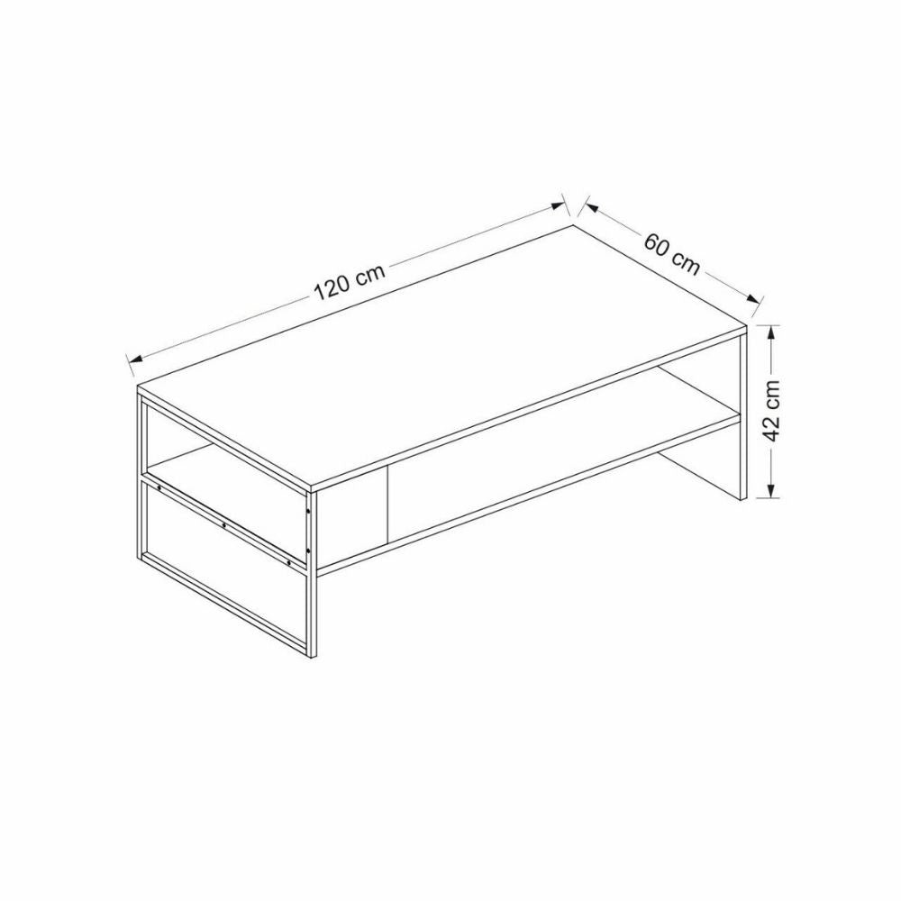 Table basse rectangulaire noire et blanche Concord