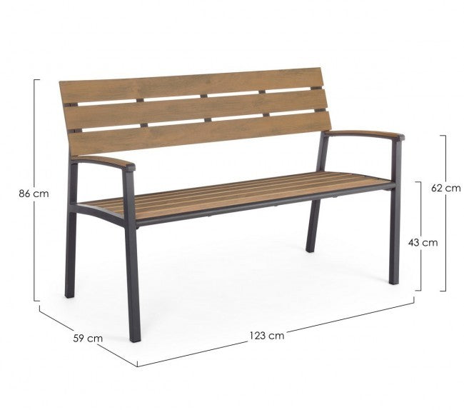 Banc salon de jardin Isak anthracite