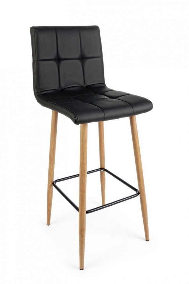 2x Tabouret de Bar Bruce Pu Noir