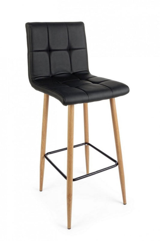 2x Tabouret de Bar Bruce Pu Noir