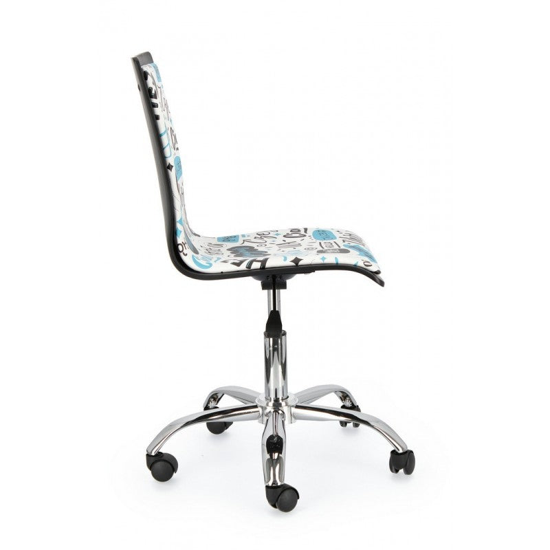 Chaise de bureau Young Hello en acier simili cuir 42,5 x 40 x 87 cm