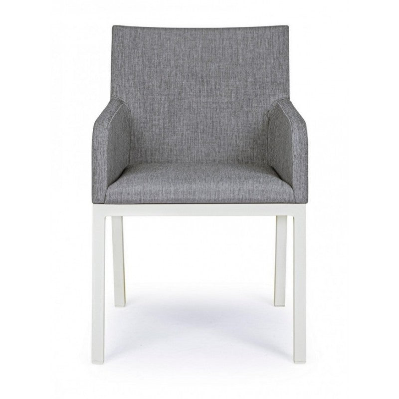 Chaise en aluminium peint par poudrage gris 55x62x82h cm