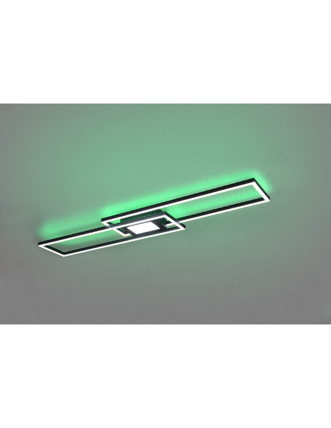 Lustre Plafonnier Rectangles Double Émission Led Ganado Noir Trio Éclairage
