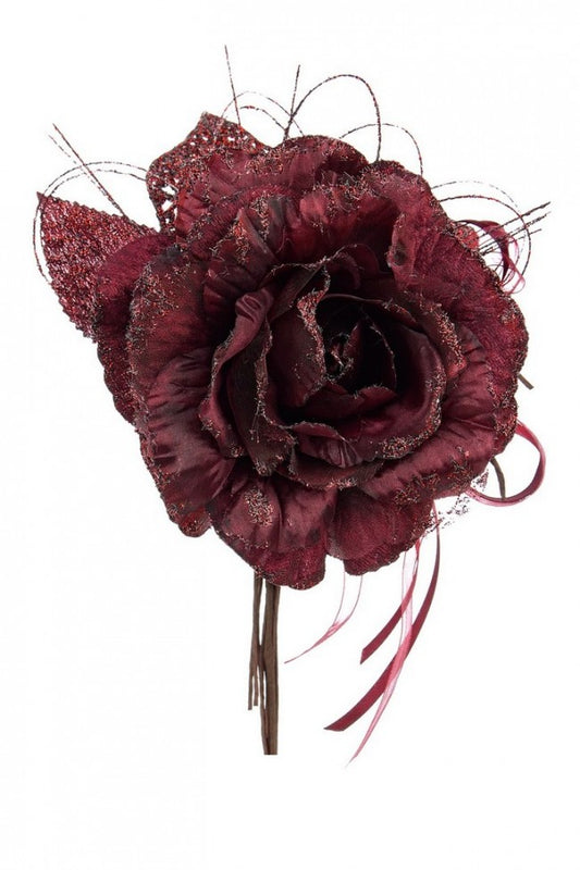 12x Pique Houx Rose Bordeaux