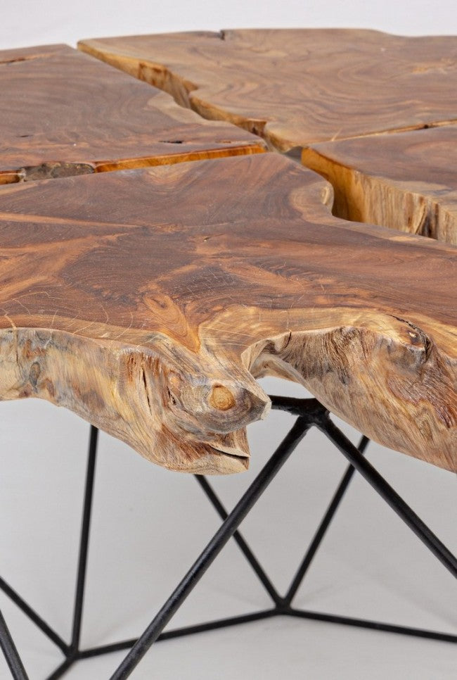 Table basse vintage en métal et bois Adanya