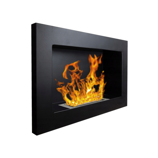 Cheminée bioéthanol murale ou encastrable Pisa Nero L 65 x P 12 x H 40