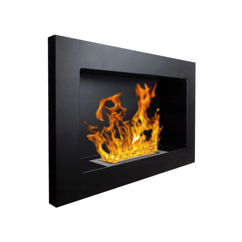 Cheminée bioéthanol murale ou encastrable Pisa Nero L 65 x P 12 x H 40