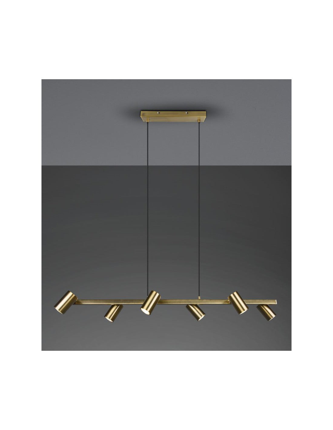 Lustre 6 Spots GU10 Orientables Marley Laiton Vieilli Trio Eclairage