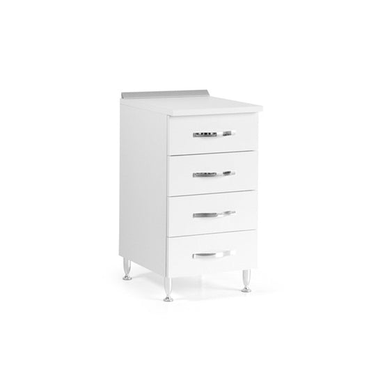 Commode de cuisine en bois mélaminé Frêne Blanc, H 85x50x40 cm