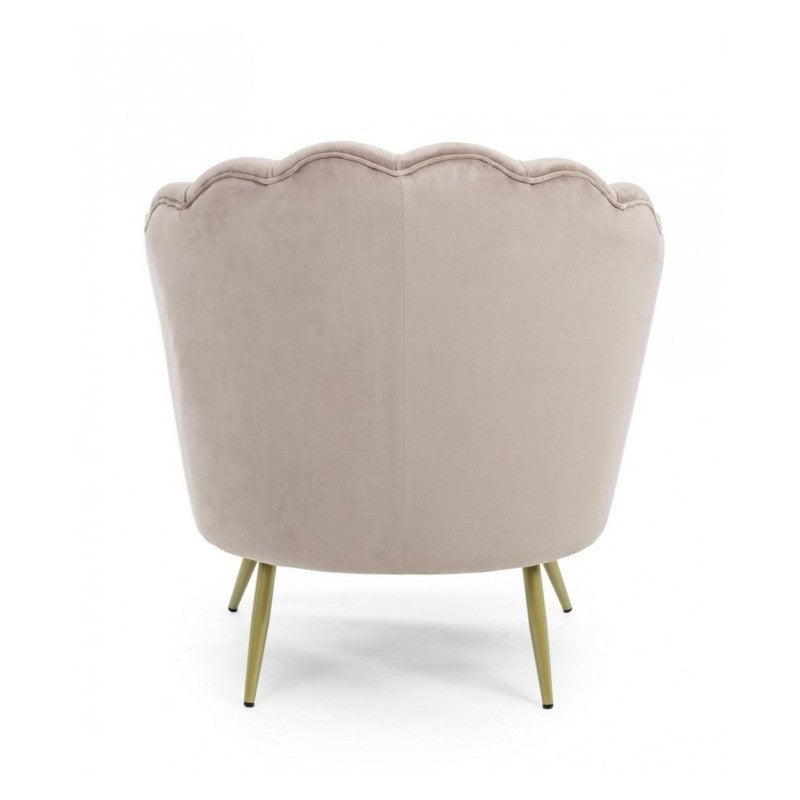 Fauteuil rétro en velours gris clair, modèle paon