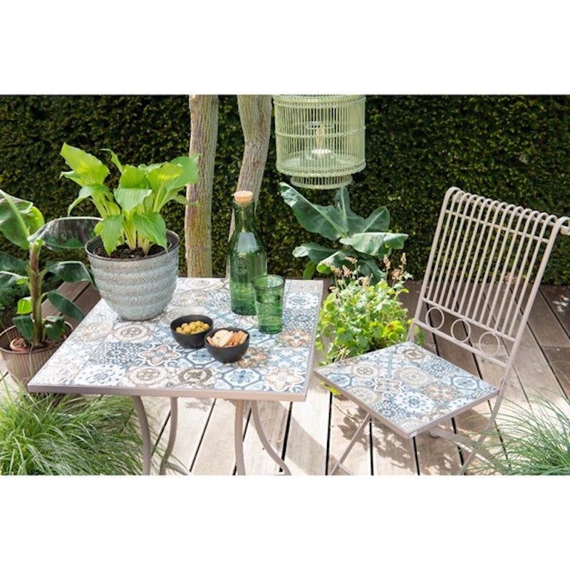 Chaise Pliante Toulouse Avec Décoration Mosaïque 45X38X90Cm
