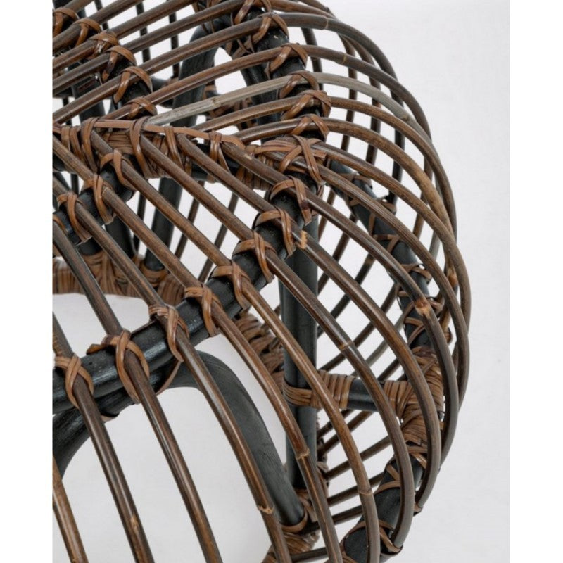 Table basse pouf extérieur en rotin marron DORADAL diamètre 65x h44 cm