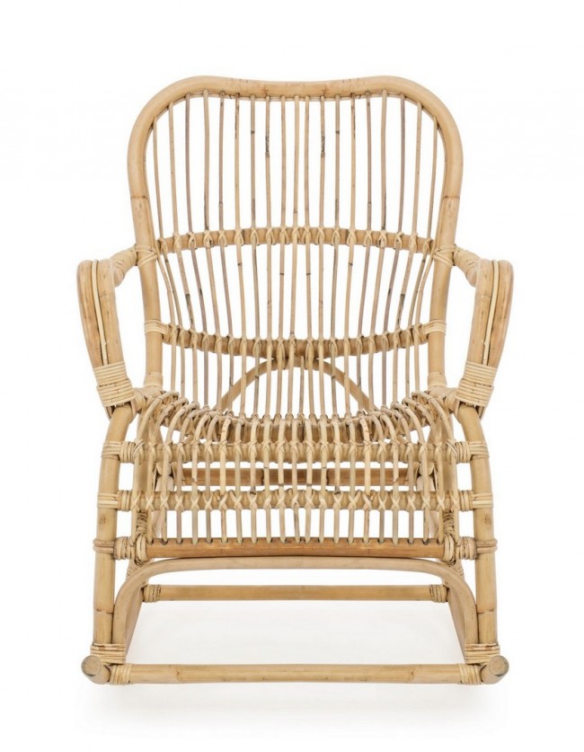 Fauteuil à bascule en rotin naturel CASIMIRA 66x82x h88 cm