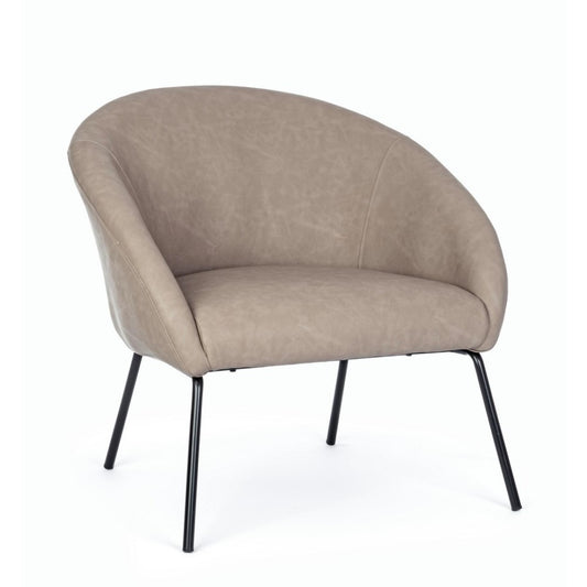 Fauteuil gris tourterelle en velours style design
