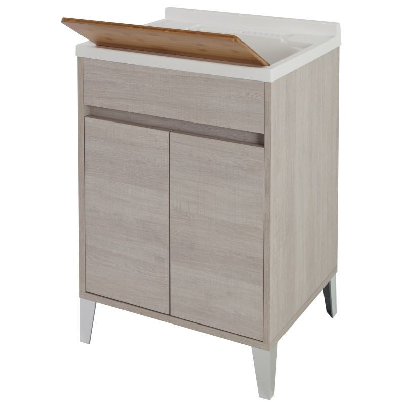 Lavabo à deux portes en chêne clair 60x50x h84 cm