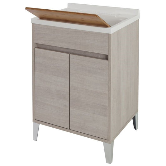 Lavabo à deux portes en chêne clair 60x50x h84 cm