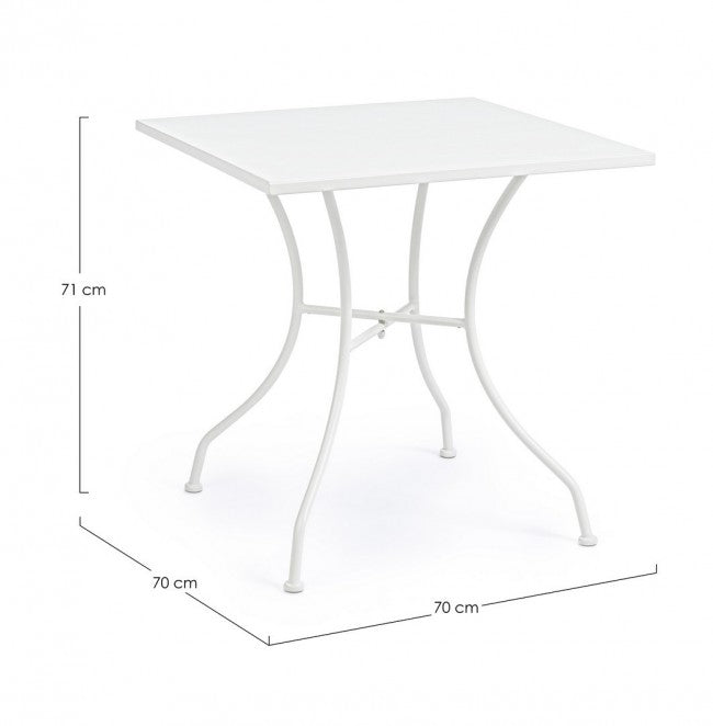 Table en acier Kelsie blanche 70x70 cm
