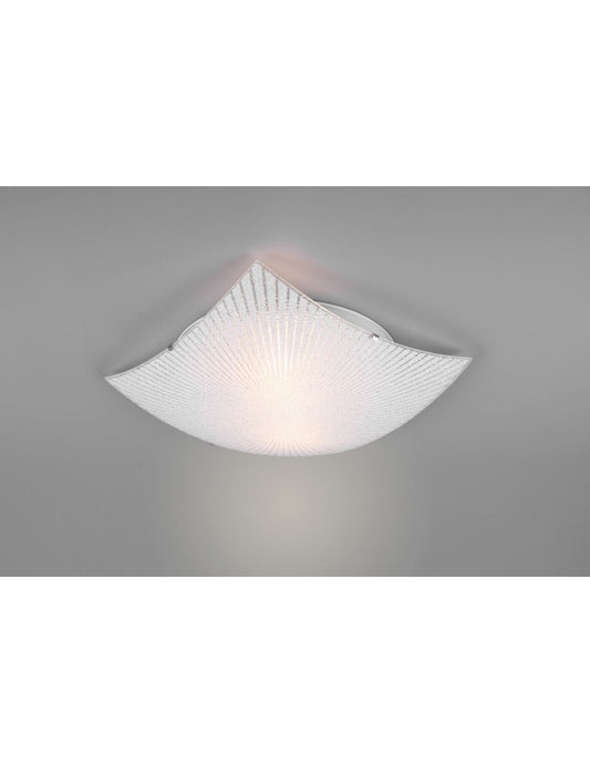 Plafonnier carré en verre transparent Elisa 2xE27 Trio Lighting