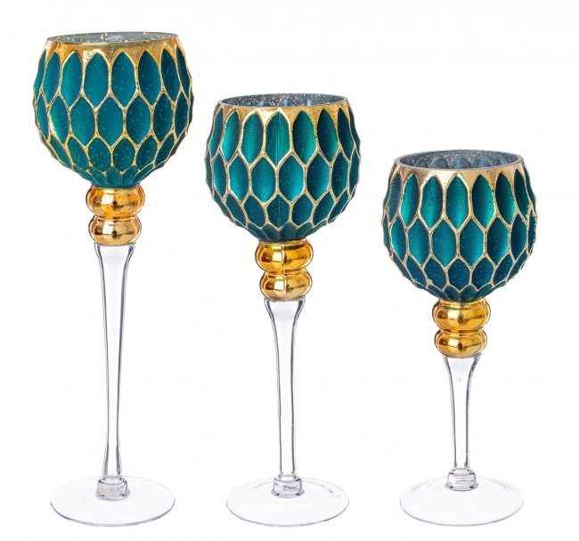 2x Set3 P.Bougie 1P Rachel Gobelet Vert