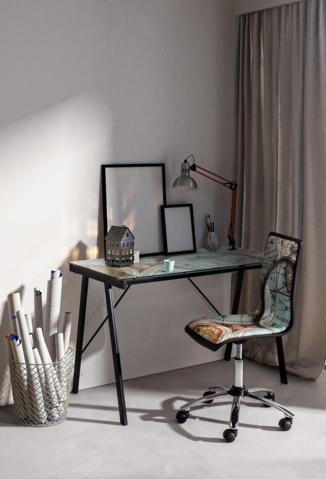 Chaise de bureau en acier éco-cuir Young Gulliver