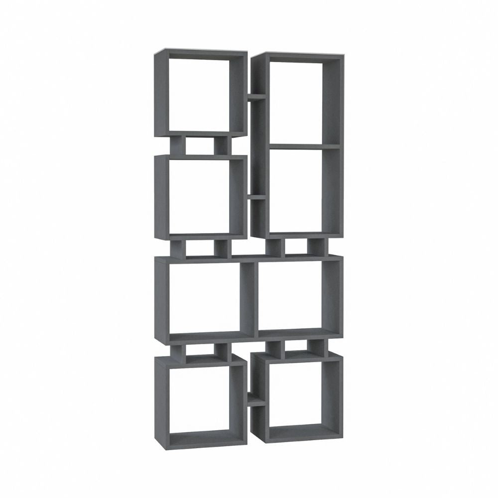 Bibliothèque double face Rail anthracite 79x166,5