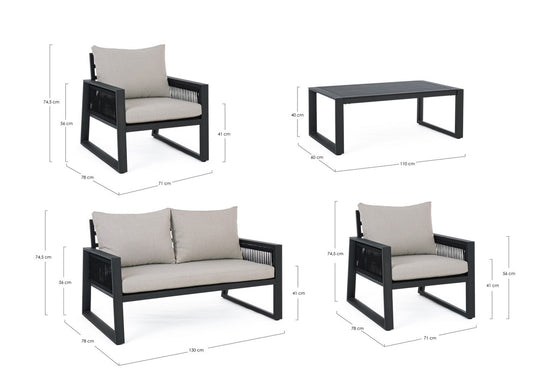 Salon de jardin Captiva anthracite