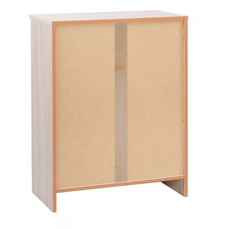 Armoire basse polyvalente à deux portes Blanc 62x34x h80 cm