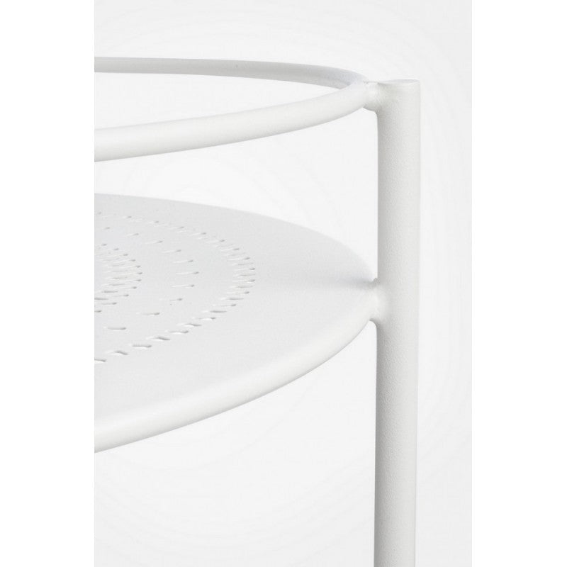 Chariot à bouteilles en acier blanc