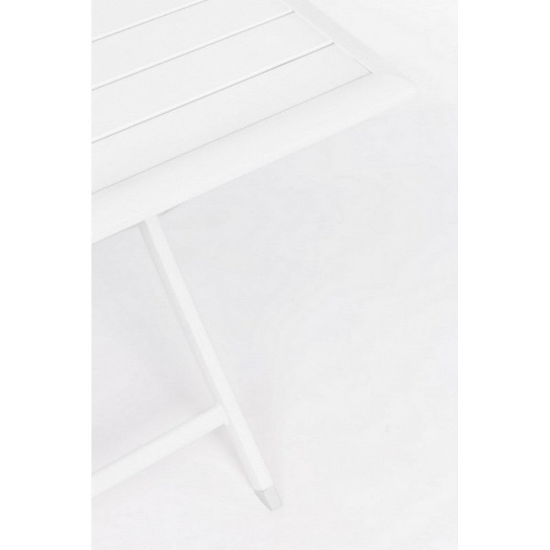 Table d'extérieur pliante en aluminium blanc ELIN 70x70x h71 cm