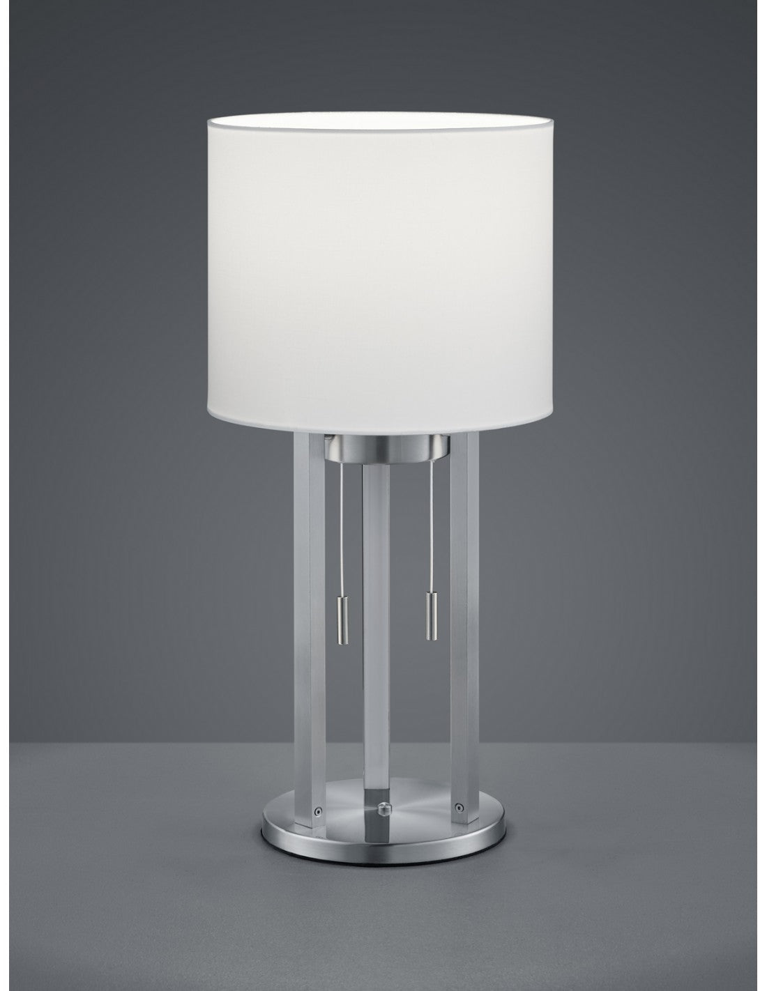Lampe de Table Tandori Abat-jour Nickel Blanc Ø25 cm Trio Lighting