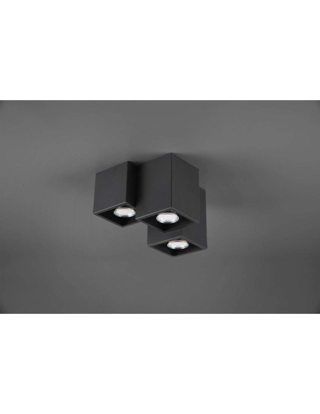 Plafonnier 3 Cubes GU10 Fernando Noir Mat Trio Lighting