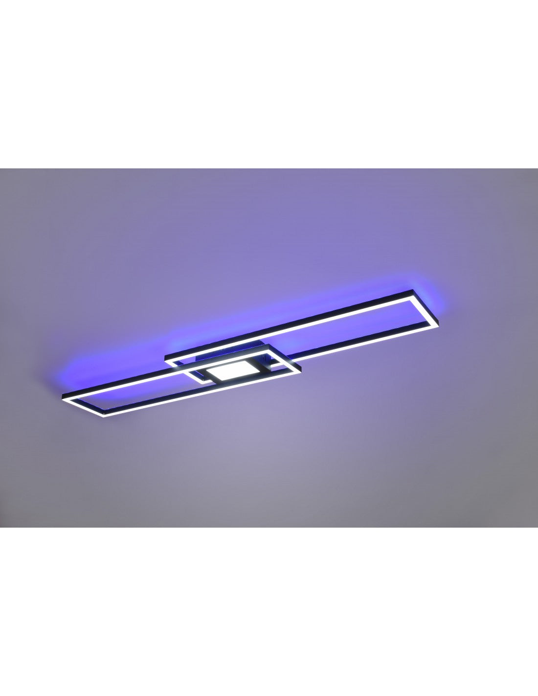 Lustre Plafonnier Rectangles Double Émission Led Ganado Noir Trio Éclairage
