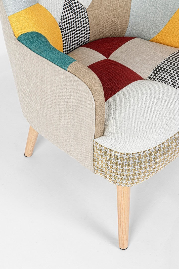 Fauteuil en tissu patchwork Galatée