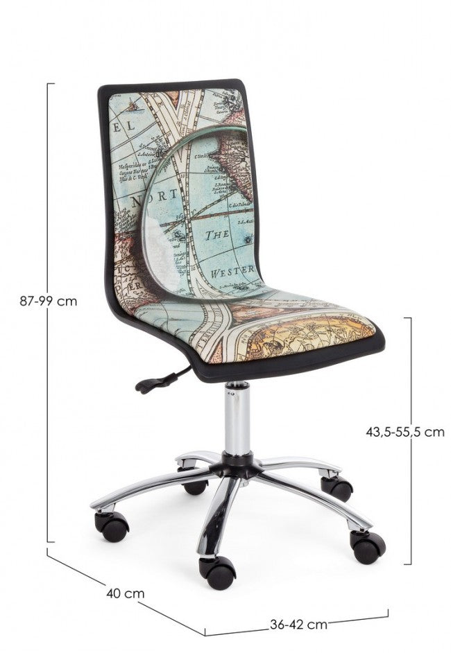 Chaise de bureau en acier éco-cuir Young Gulliver