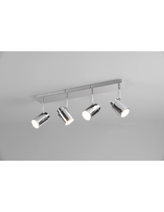 Barre Linéaire 4 Spots Orientables Métal Chrome Angel Trio Lighting