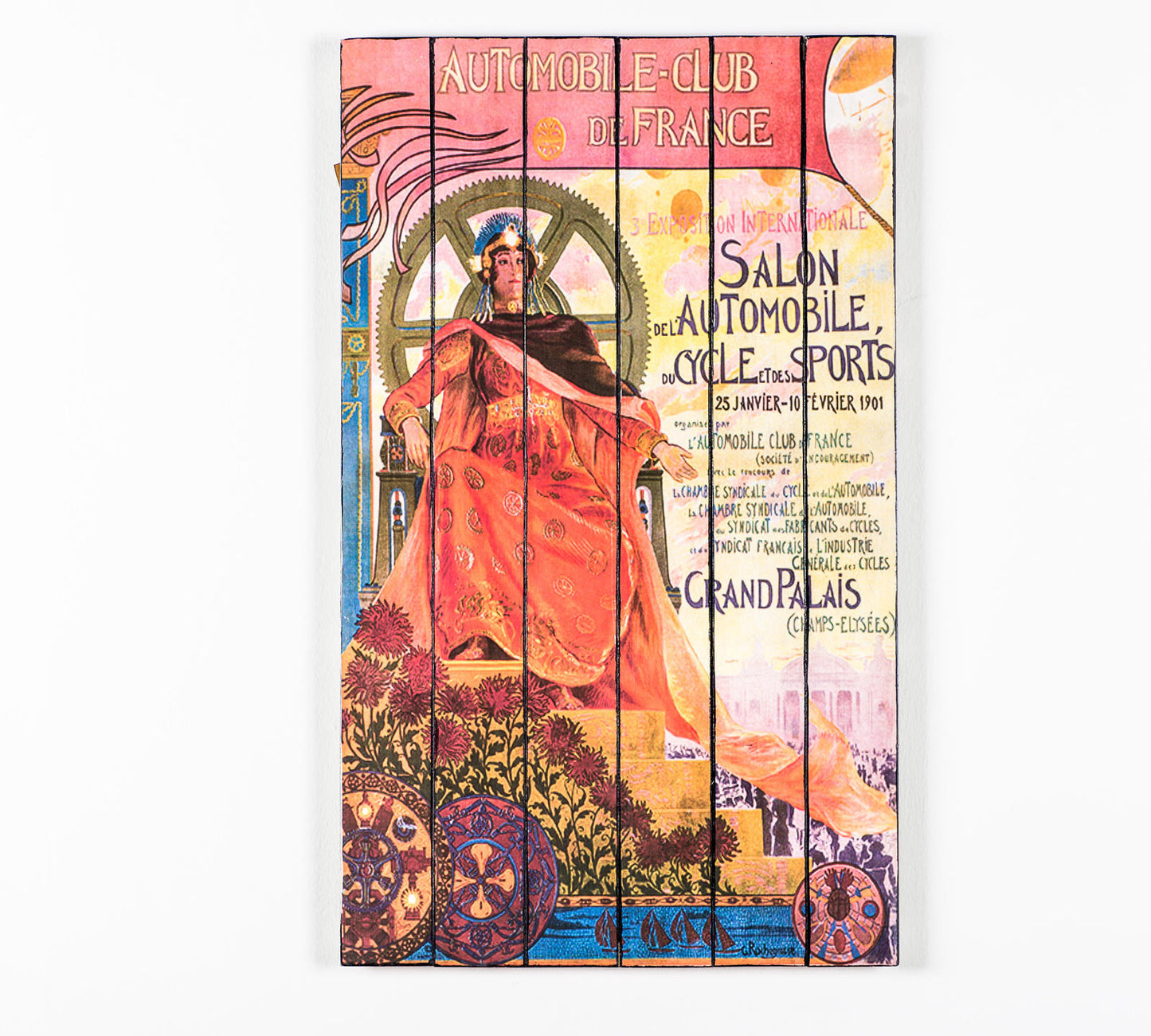 Impression sur bois avec toile multicolore 60x100 cm