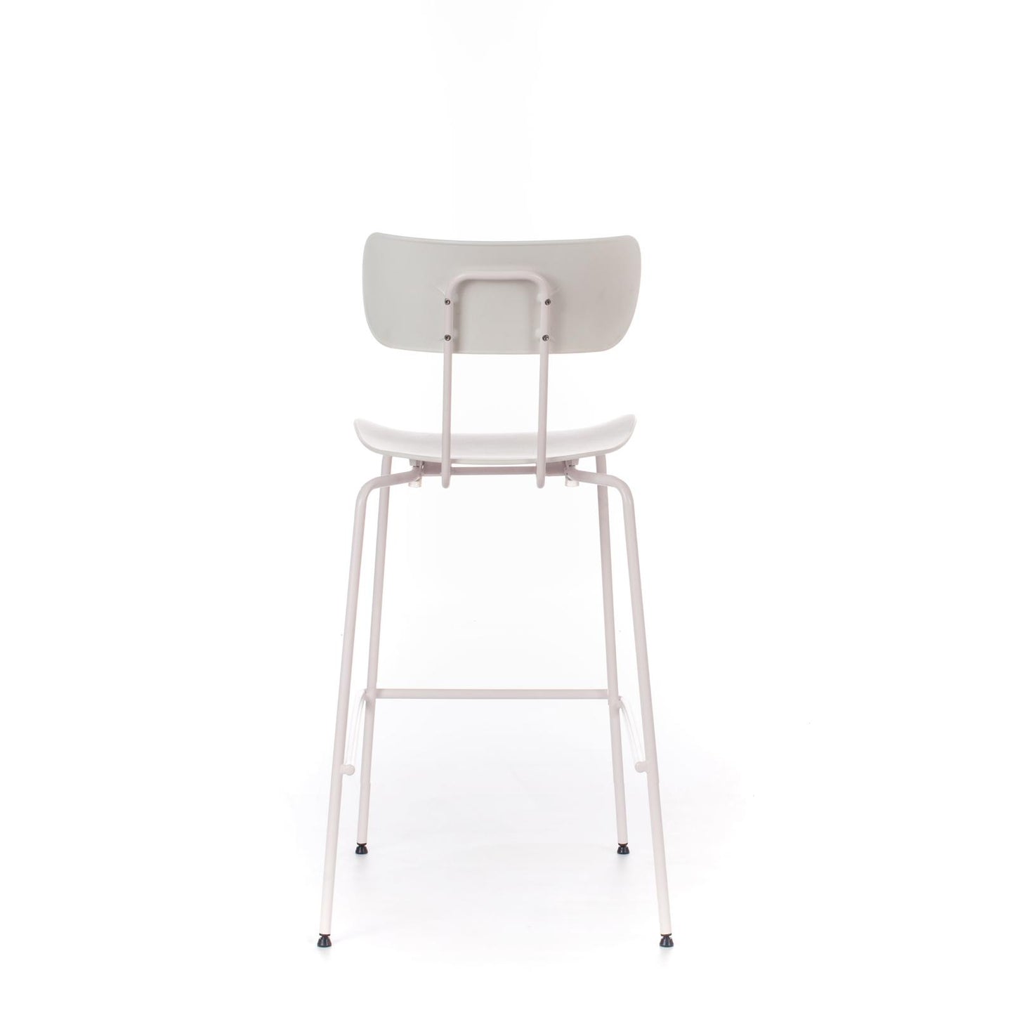 4x Tabouret en polypropylène avec assise blanche