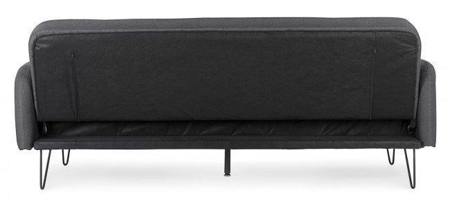 Canapé convertible trois places en tissu BRIDJET Noir 200x82x h81 cm