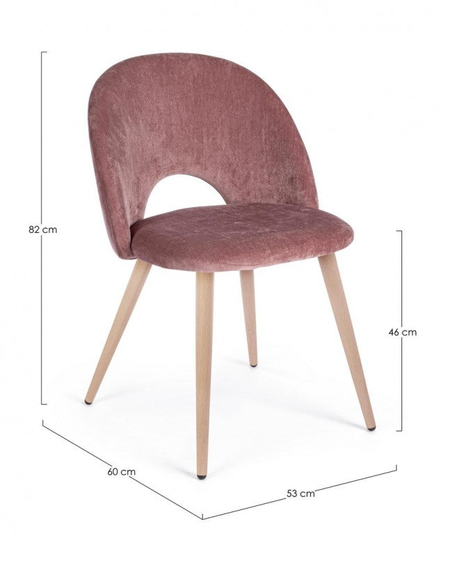 4x chaise Linzey rose