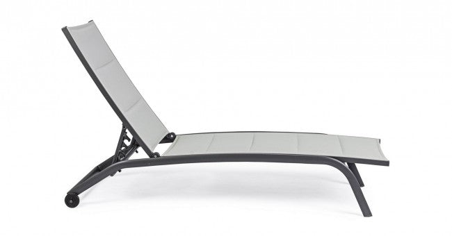 Bain de soleil Cléopas en aluminium anthracite à roulettes
