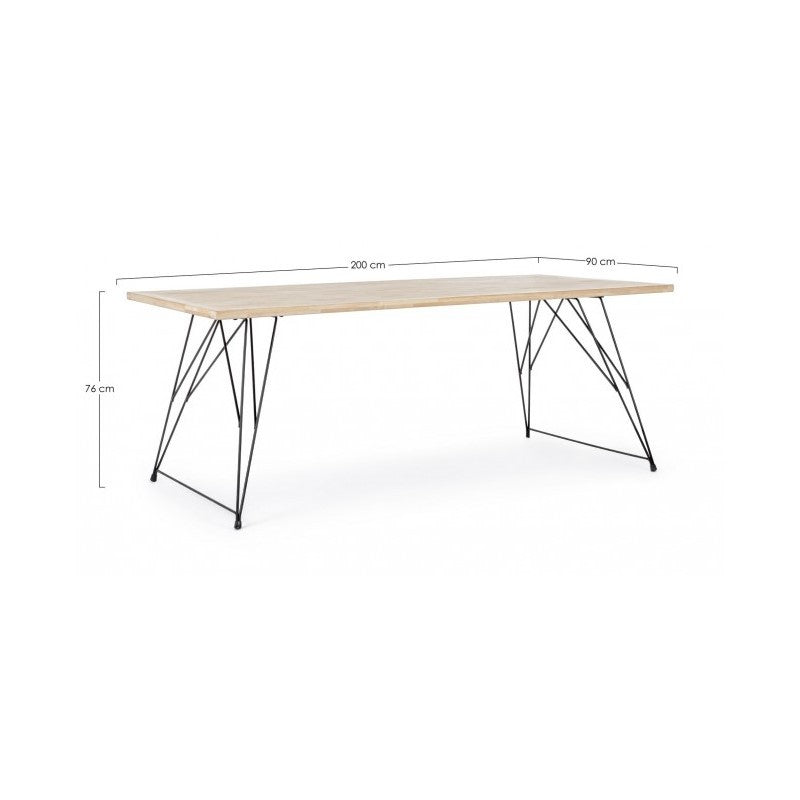 Table design industrielle en bois DISTRICT 200x90x h76 cm