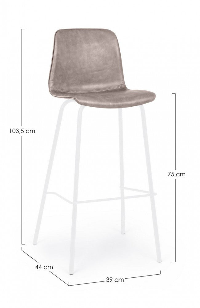 Tabouret de bar en éco-cuir beige Kyra 39 x 44 x 103,5 cm
