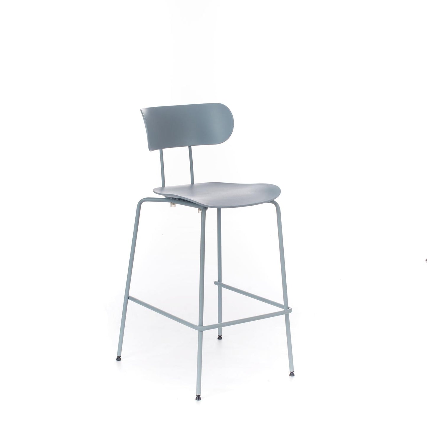 4x Tabouret en polypropylène avec assise bleu clair