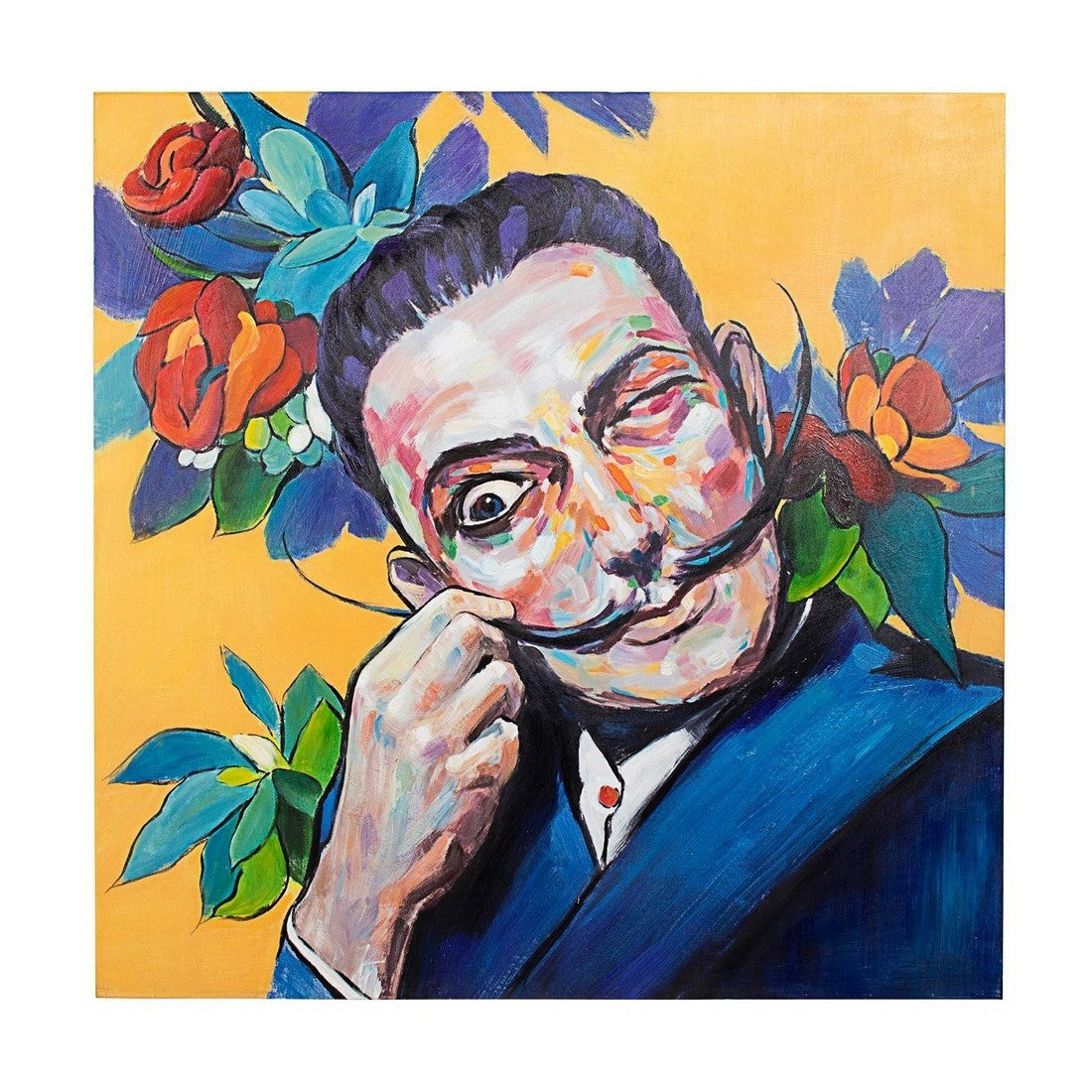 Peinture à l'huile sur toile Village 100x100 cm